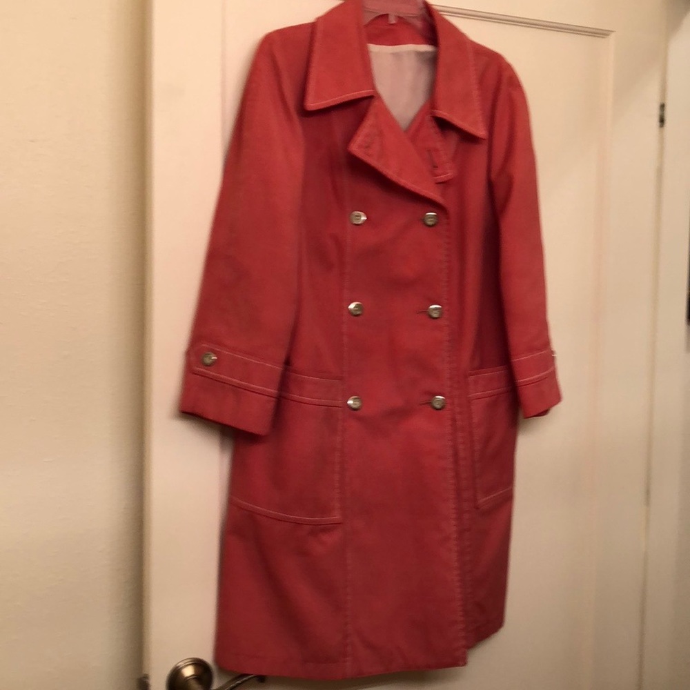 geranium pink vintage spring rain coat